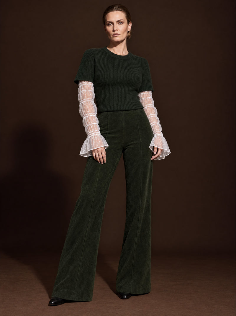 Dotty Ruffle Sleeves | White