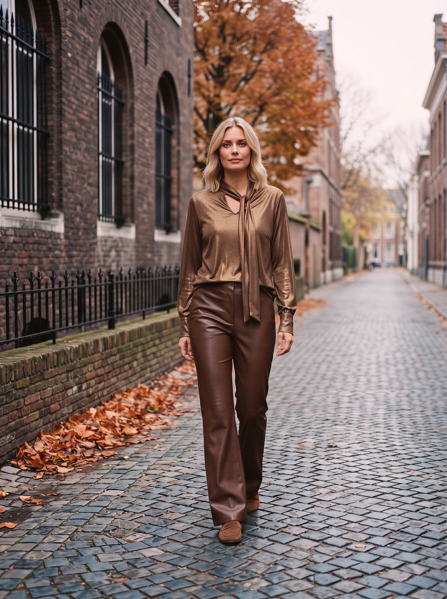 Angel Top | Brown met Olivia Pants | Cognac