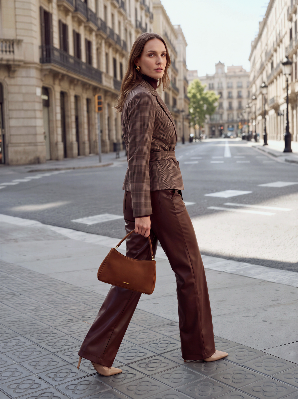 Olivia Pants | Cognac met Mary Jacket | Burgundy
