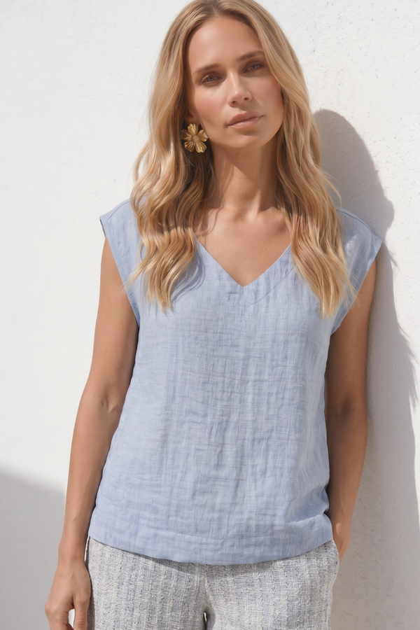 Fauve Top | Light Blue