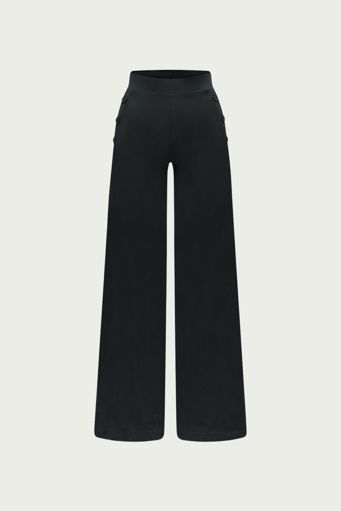 BR&DY Amber Pants in zwart – dames pantalon met wijde pijp