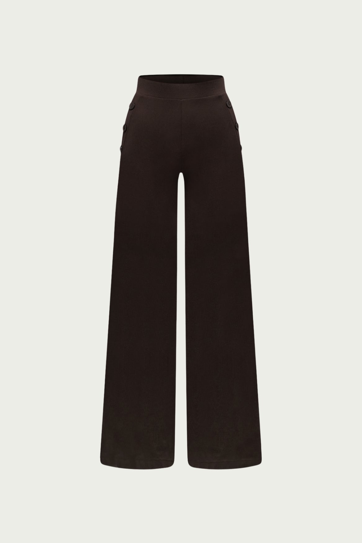 BR&DY Amber Pants in bruin – dames pantalon met wijde pijp