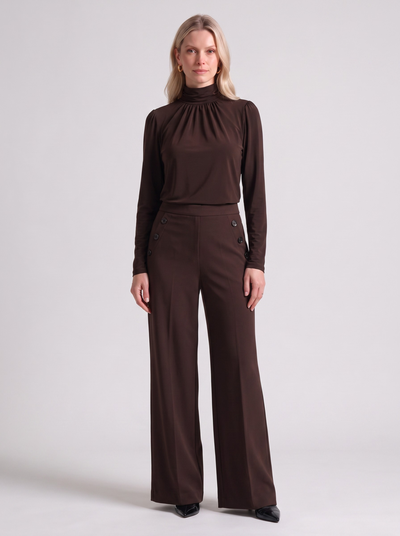 BR&DY Amber Pants in bruin – dames pantalon van tricot