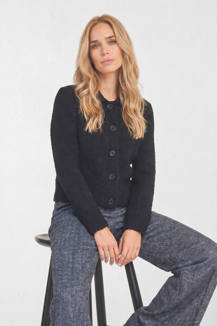 Salbeigrüne Hose | Marineblau