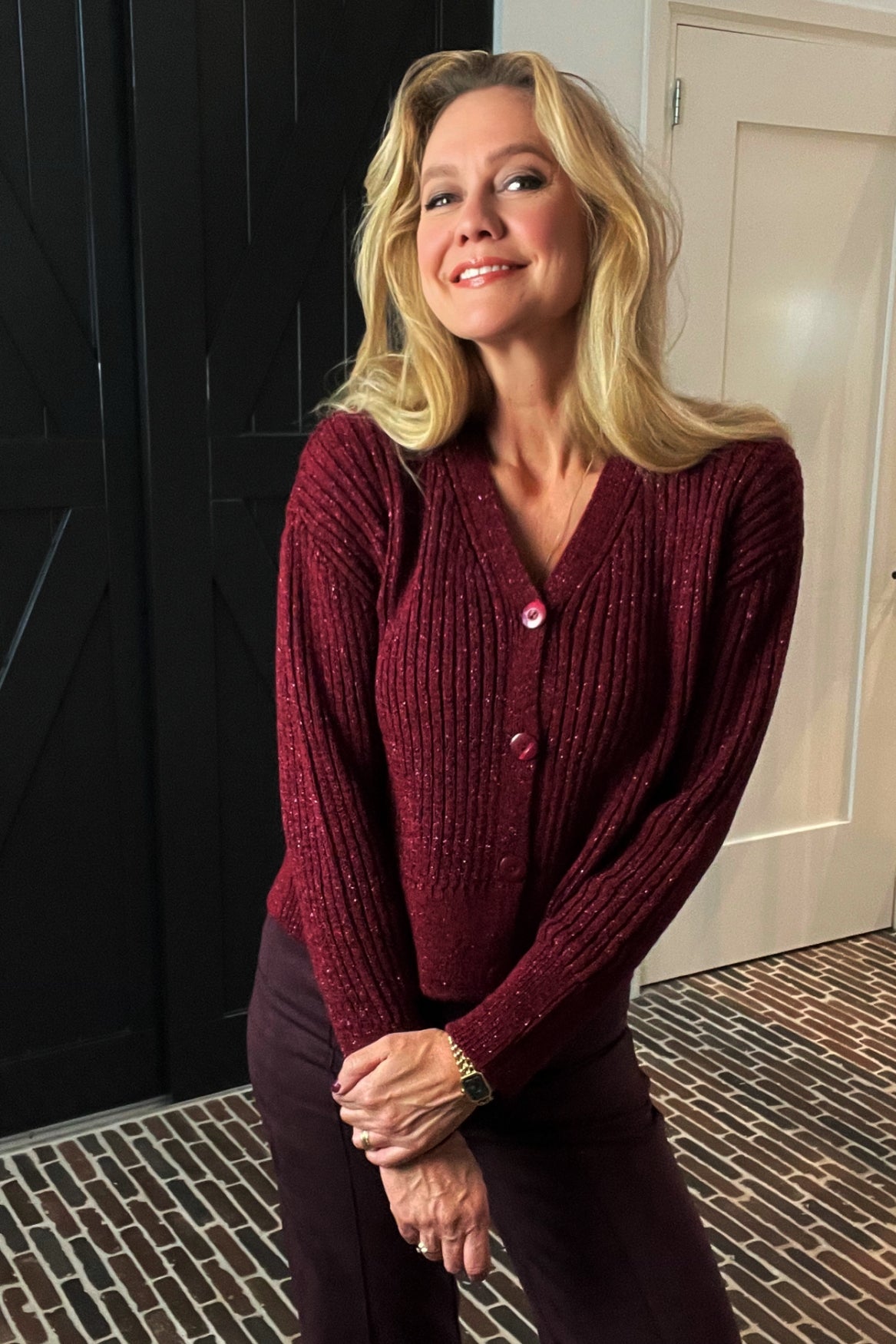 Rosie-Strickjacke | Burgunderrot