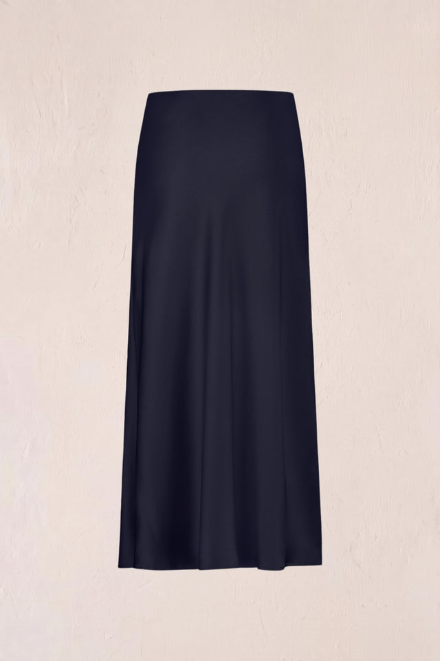 BR&DY Swing Skirt in donkerblauw – detail van de stof