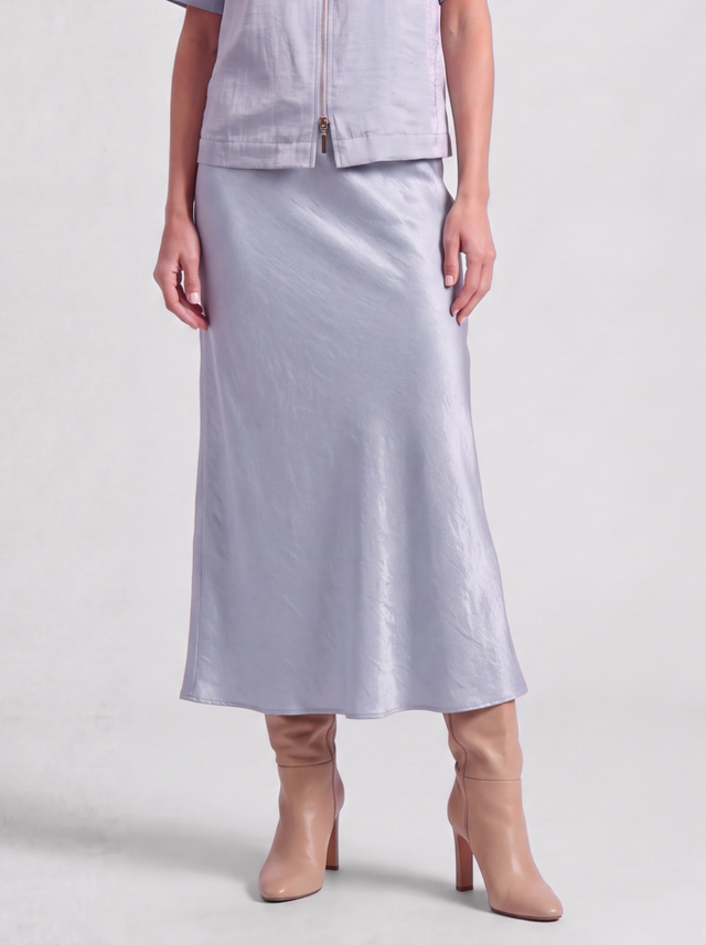 BR&DY Swing Skirt in lichtblauw – damesrok met zwierige val, close-up