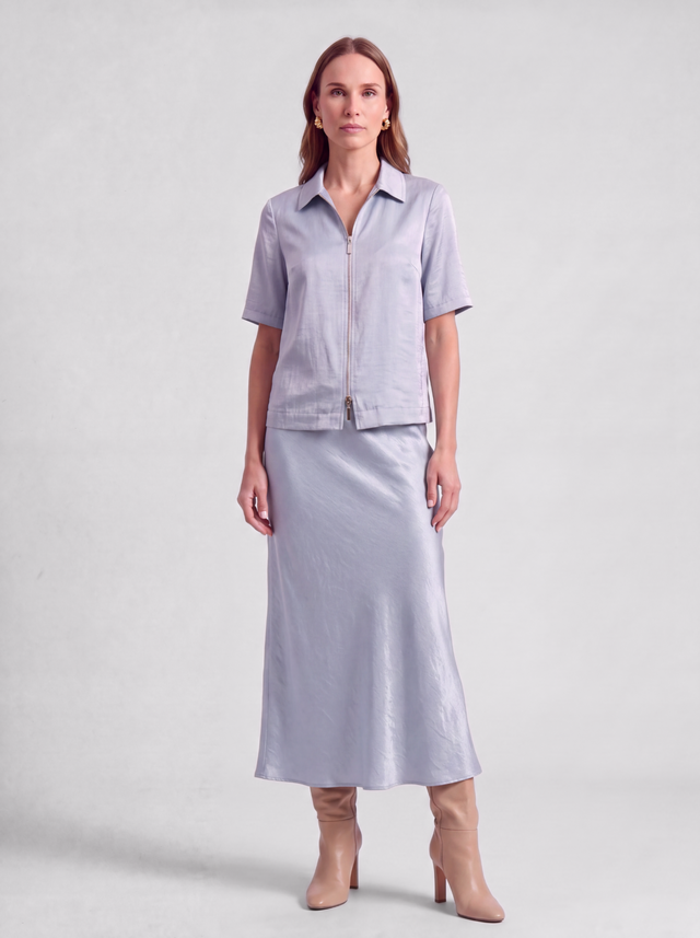 BR&DY Swing Skirt in lichtblauw – rok ten voeten uit gedragen