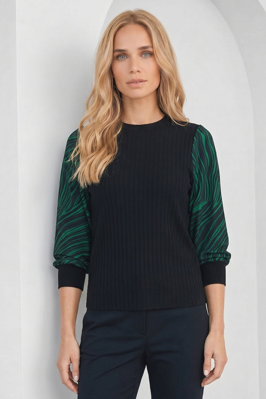 Swirl Top Rib | Navy