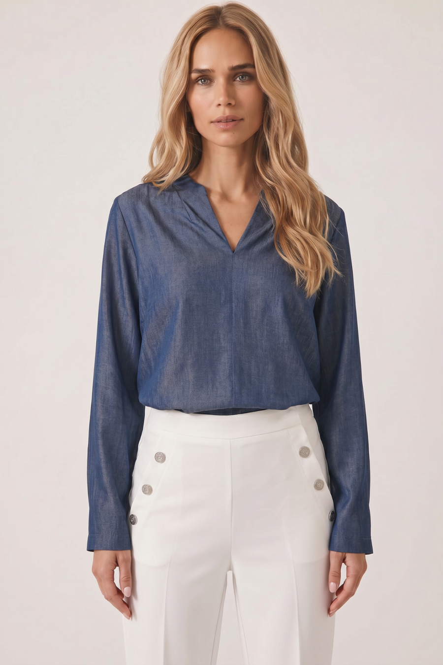 Flora Blouse | Navy