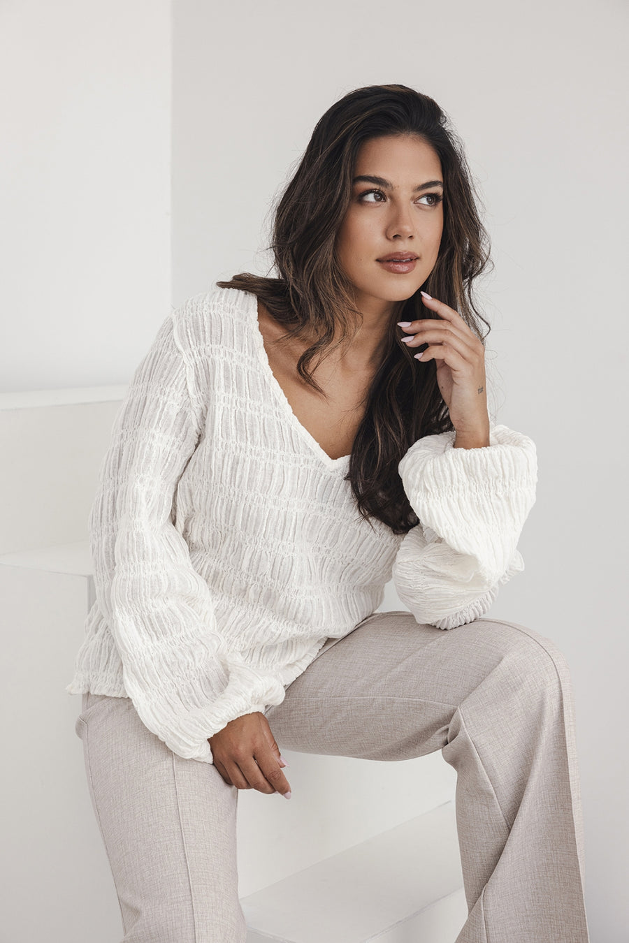 April Blouse | Ecru