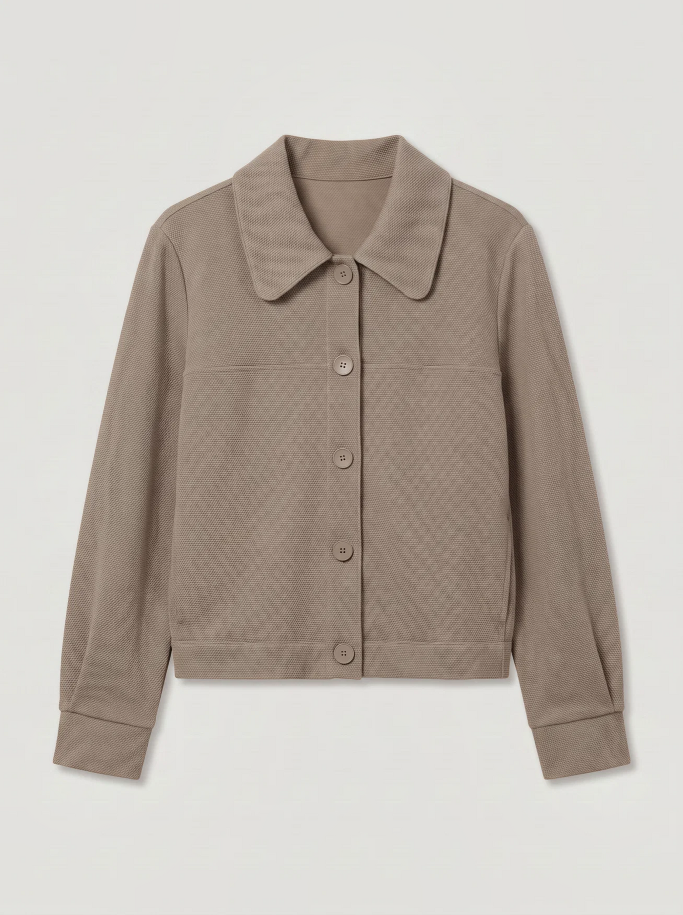 BR&DY Amy Jacket in bruin – jasje van dichtbij, met kraag en knopen