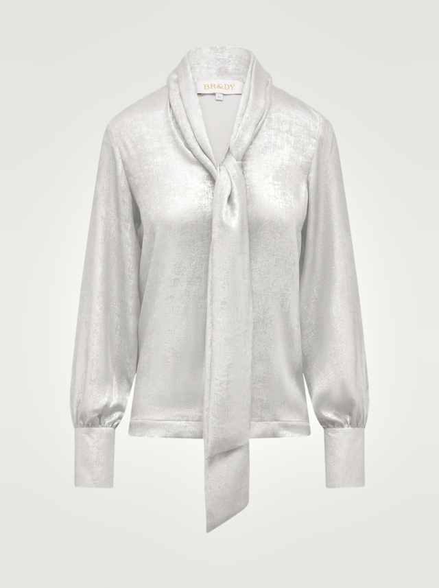 BR&DY Angel Blouse in zilver – blouse plat gelegd, volledig zichtbaar