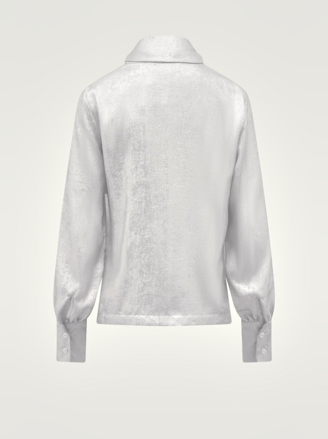 BR&DY Angel Blouse in zilver – detail van de stof
