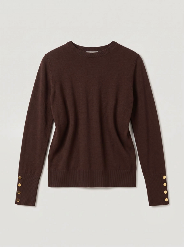 BR&DY Belle Top in bruin – detail van de stof