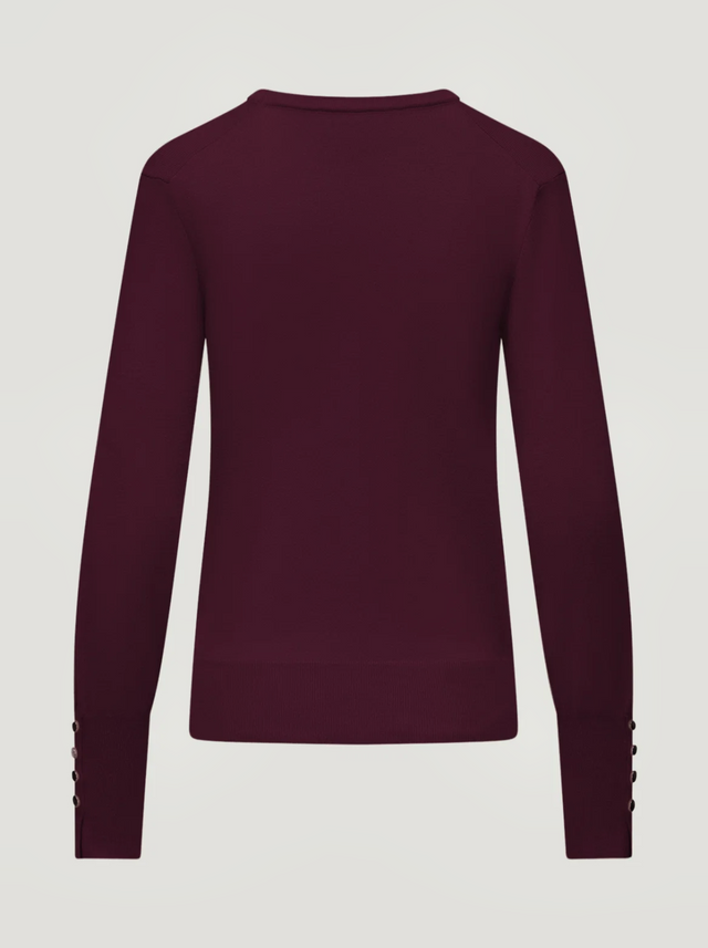 BR&DY Belle Top in burgundy – detail van de stof