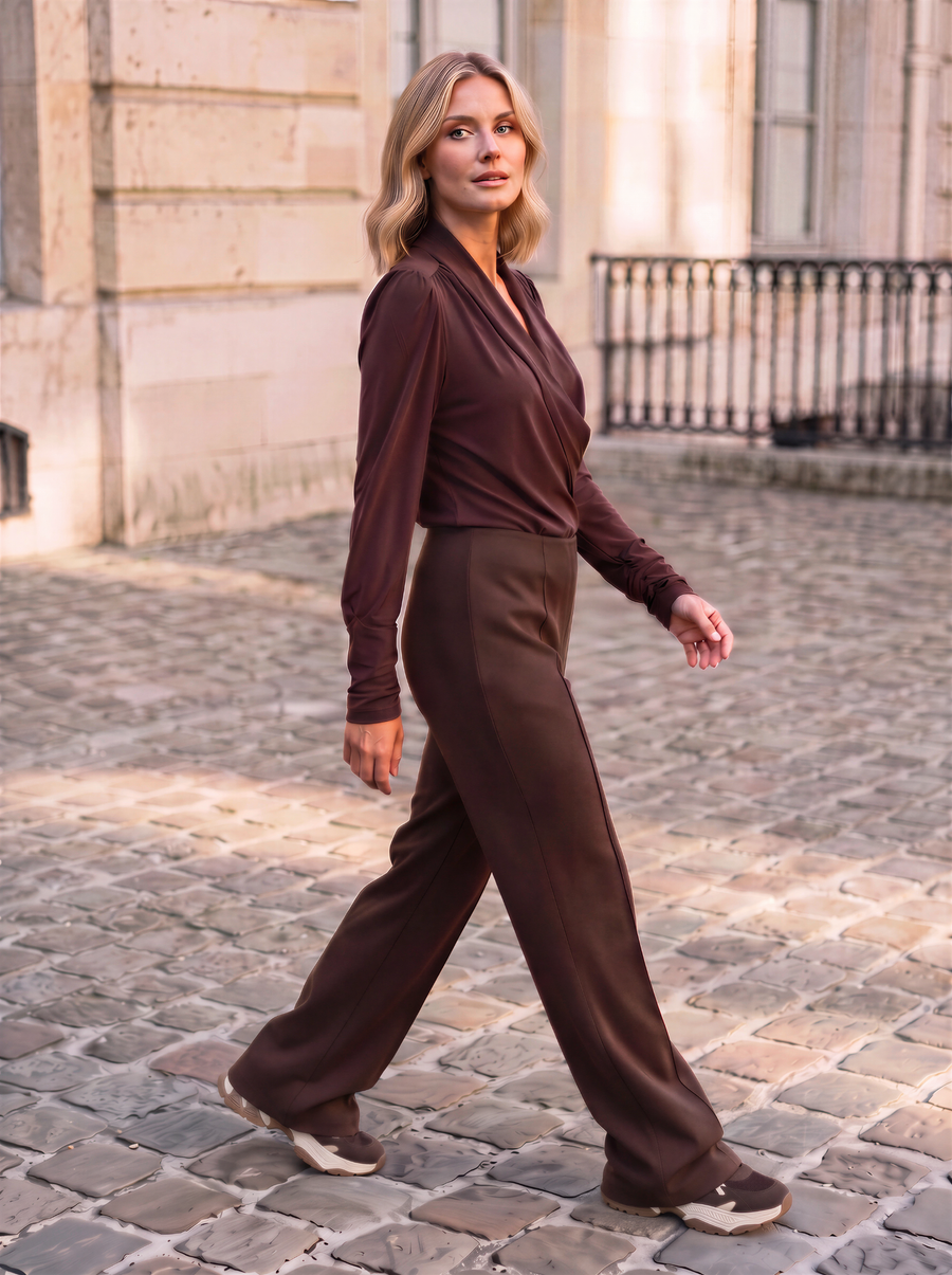 River Top | Brown met Sage Pants | Brown