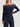 BR&DY Dawn Top in donkerblauw – damestop met lange mouw, close-up