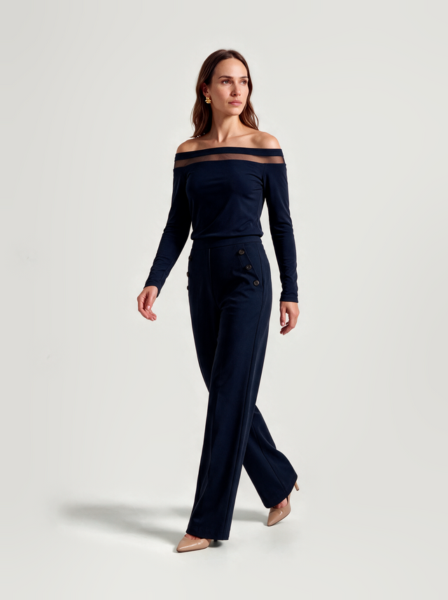 BR&DY Dawn Top in donkerblauw – top ten voeten uit gedragen