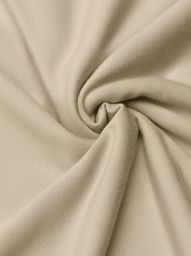 BR&DY Dawn Top in zandkleur – detail van de stof