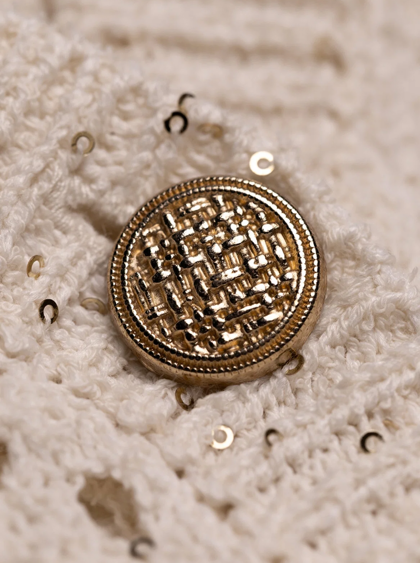 BR&DY Donna Cardigan in ecru – detail van het gebreide patroon