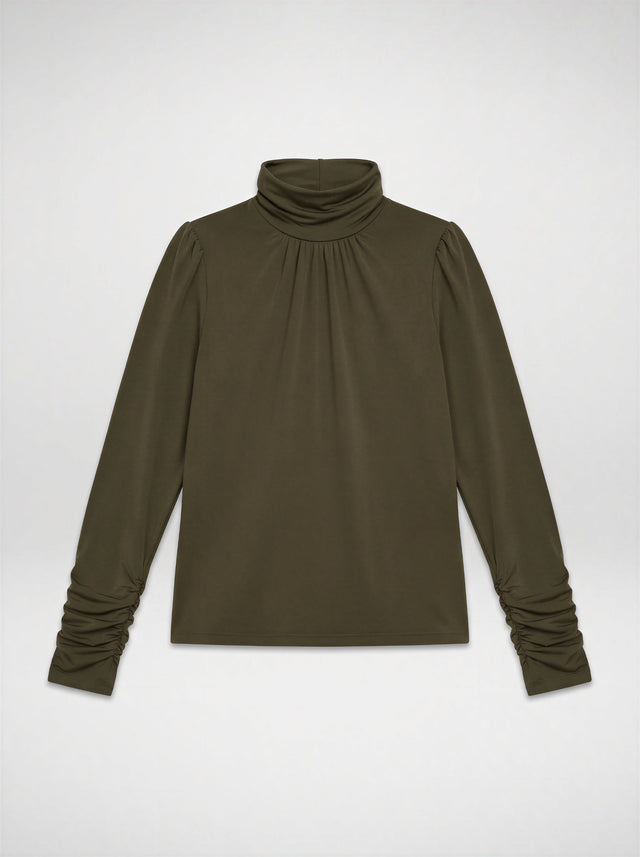 BR&DY Fire Top in army – damestop plat gelegd, volledig zichtbaar