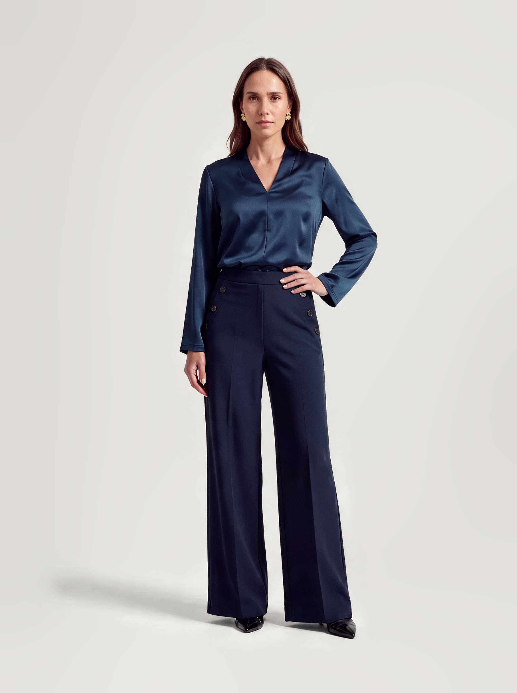 Flora Blouse | Navy