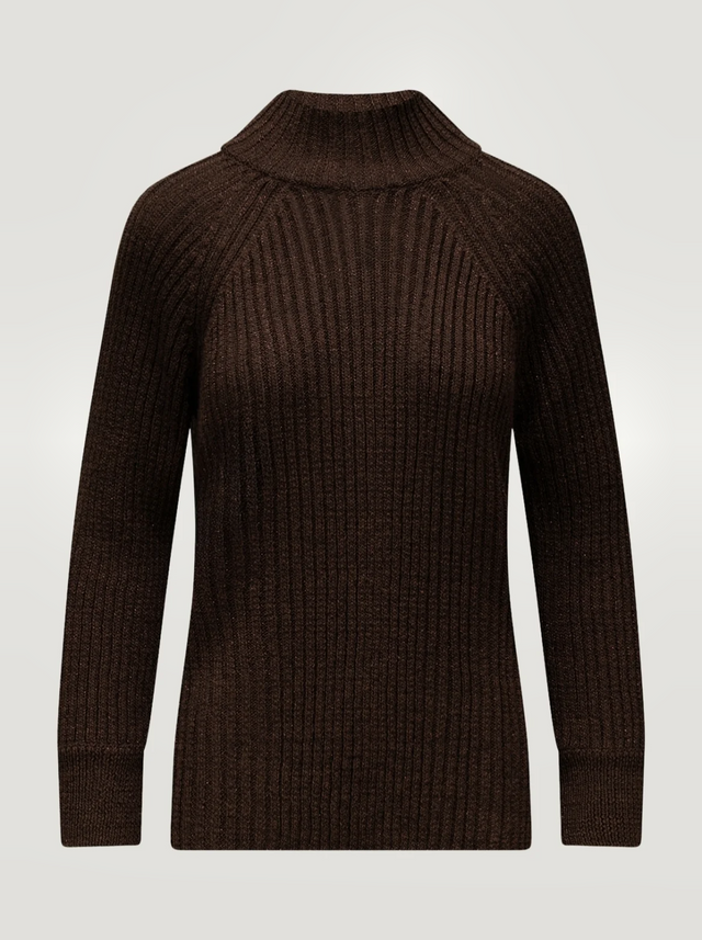 BR&DY Lize Pullover in bruin – trui plat gelegd, volledig zichtbaar