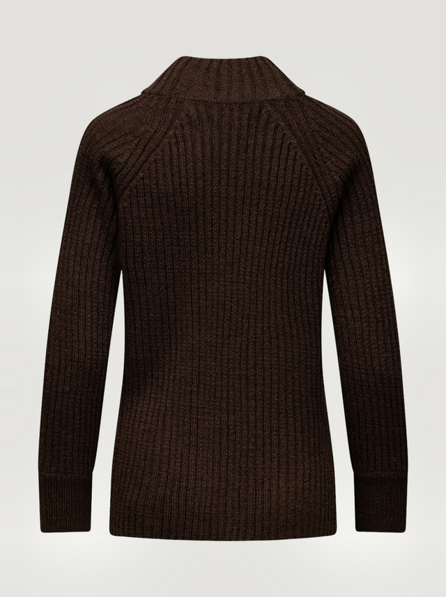 BR&DY Lize Pullover in bruin – trui van de achterkant