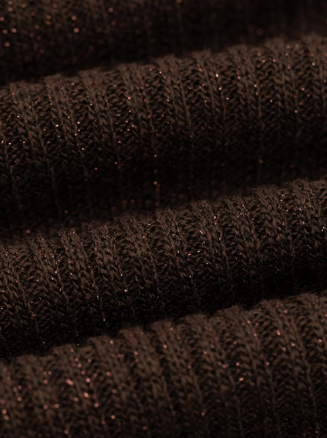 BR&DY Lize Pullover in bruin – detail van de gebreide stof