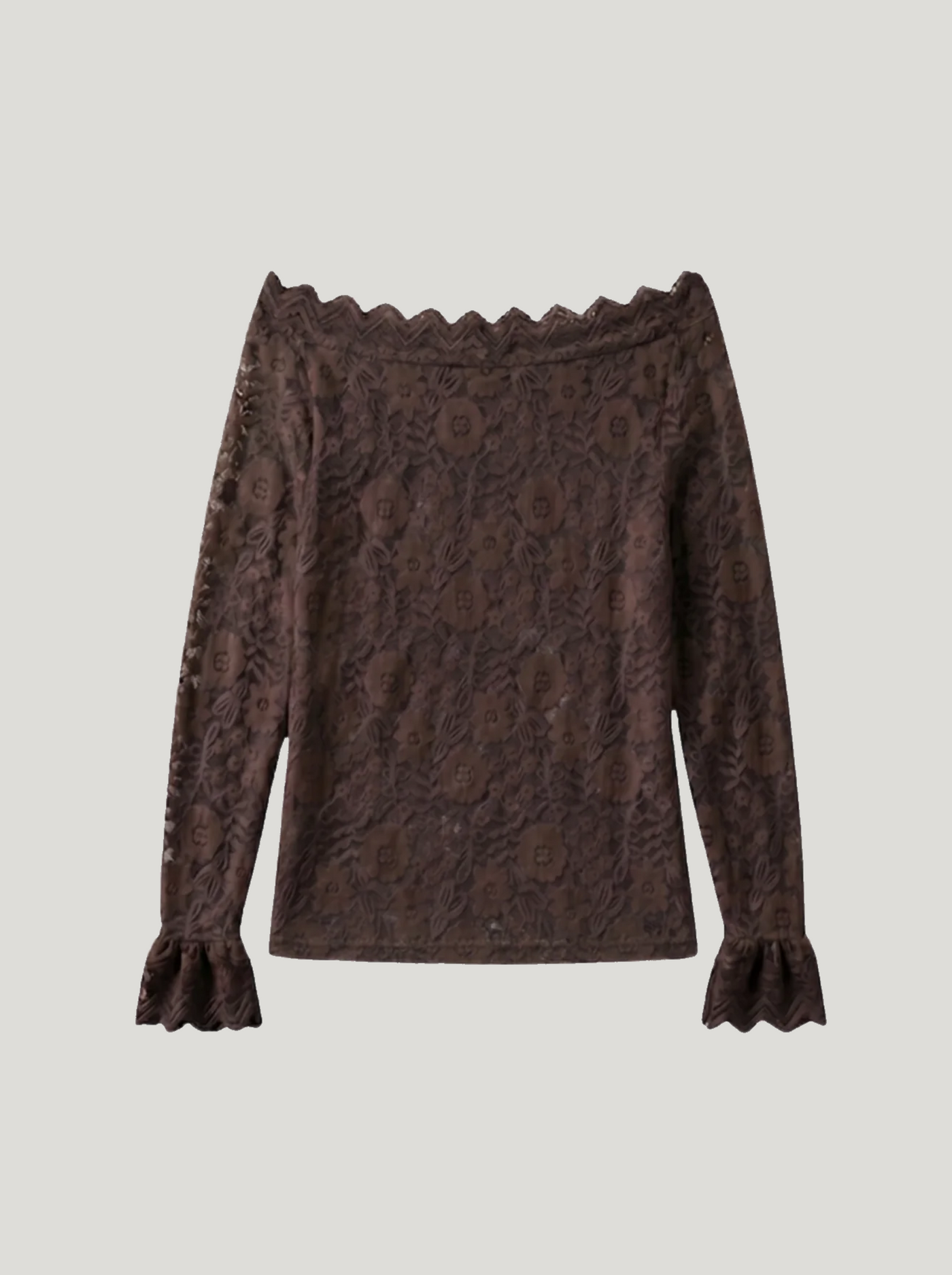 Lola Top Brown — productfoto van de kanten top