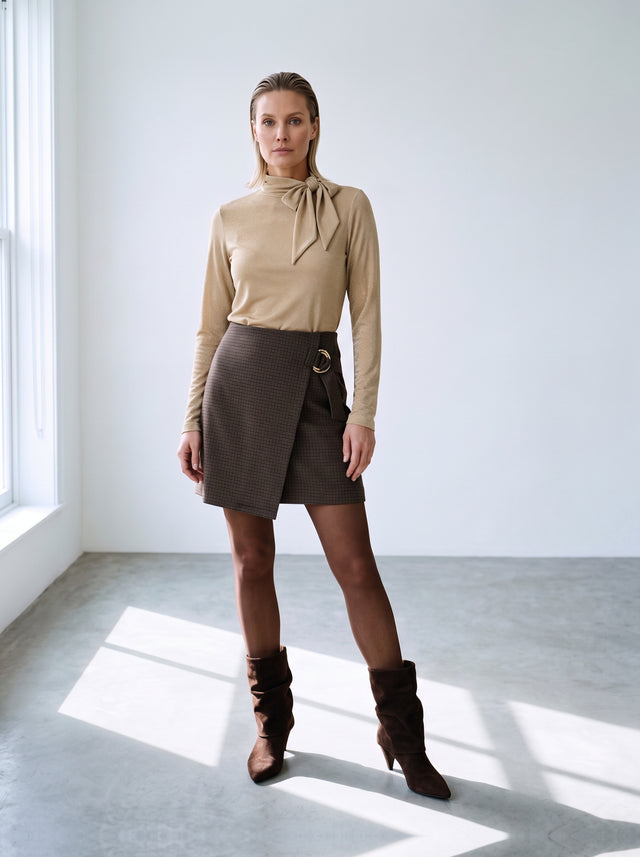 BR&DY Nina Skirt in bruin – damesrok ten voeten uit gedragen