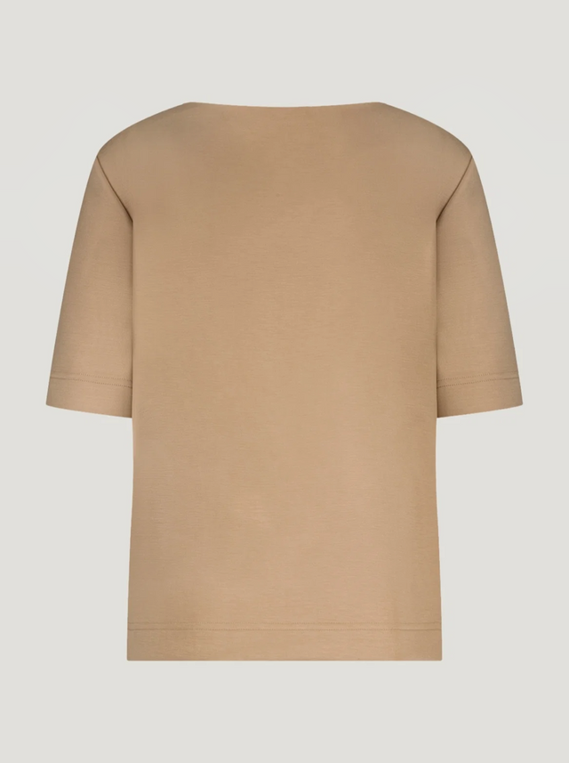 BR&DY Noe Top in warm zand – detail van de stof