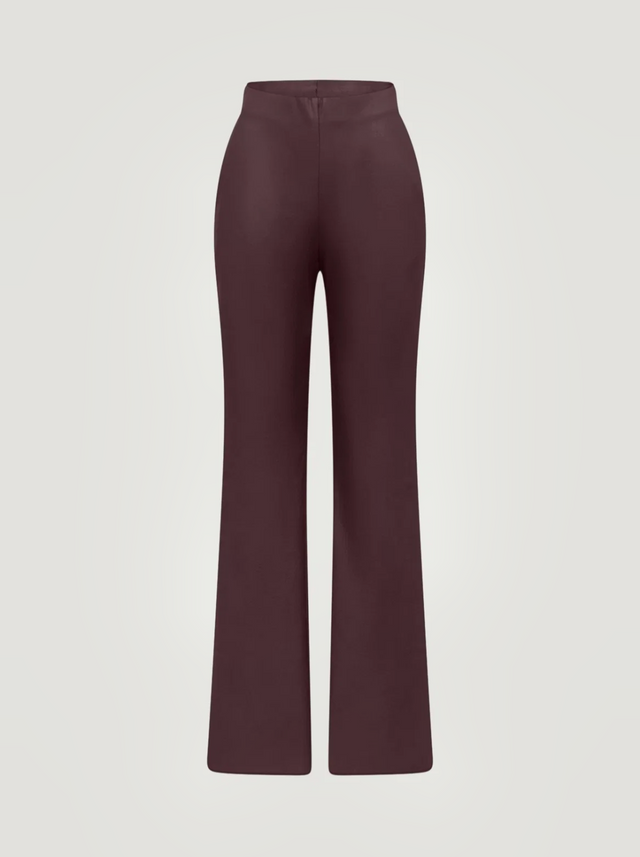 BR&DY Olivia Pants in bordeauxrood – pantalon plat gelegd, volledig zichtbaar