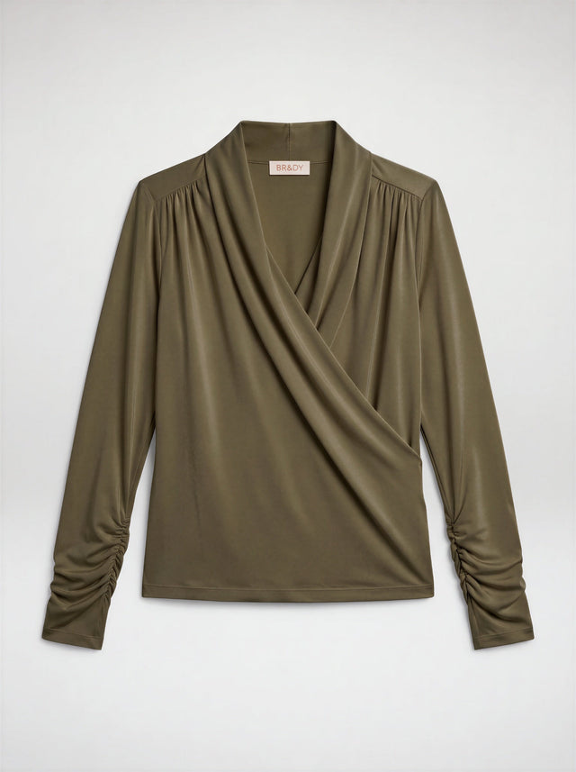 BR&DY River Top in army – damestop plat gelegd, volledig zichtbaar