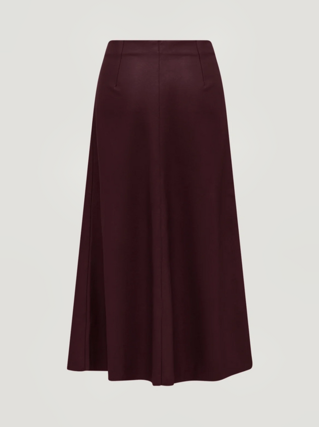 BR&DY Sky Skirt in bordeauxrood – detail van de stof