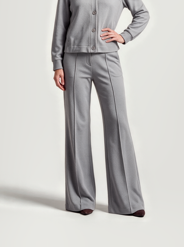BR&DY Star Pants in grijs – dames pantalon met wijde pijpen, close-up