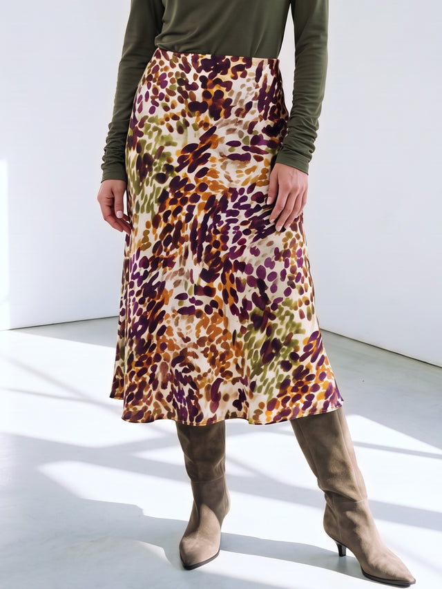 BR&DY Swing Skirt in purple – damesrok, close-up
