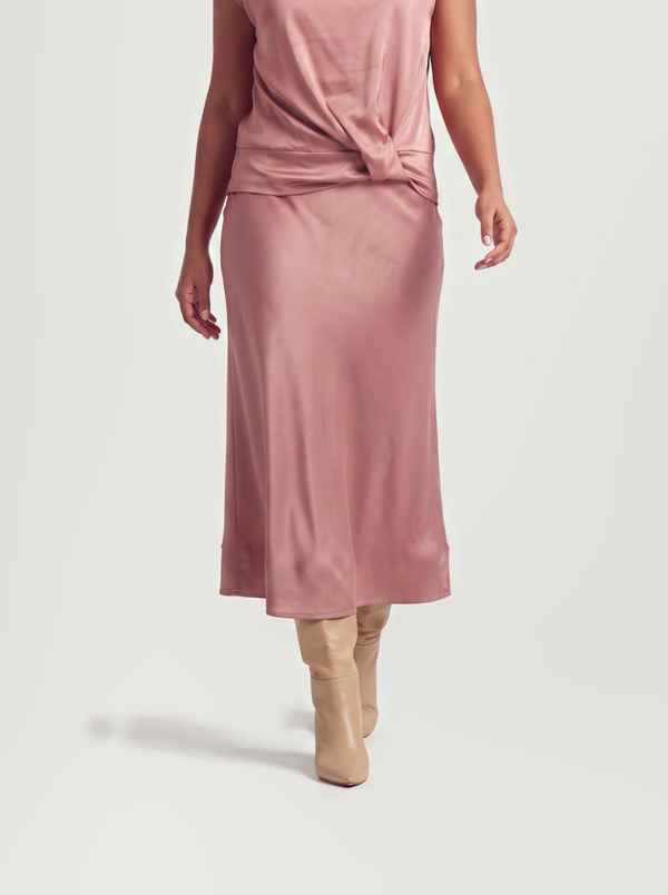 BR&DY Swing Skirt in zachtroze – damesrok met zwierige val, close-up