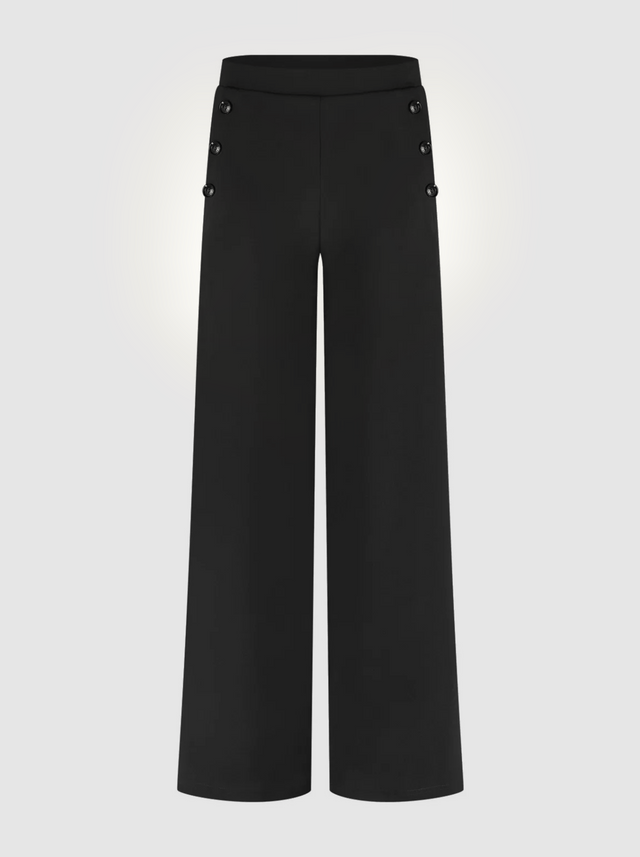 BR&DY Travel Pants in zwart – pantalon plat gelegd, volledig zichtbaar
